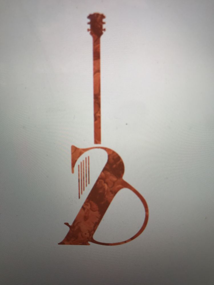 Letter B built from a guitar